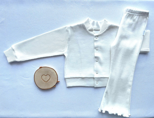 Leggings LJ802 Mamatti Ripp Schlag 97% Baumwolle elastisch – Ecru