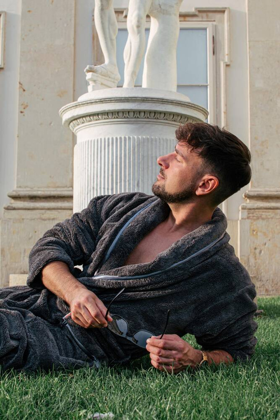 716 Rafael Herren Bademantel De lafense - graphit