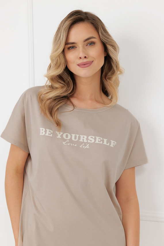 Damen Nachthemd Rima Italian Fashion 100% Baumwolle Kurzarm