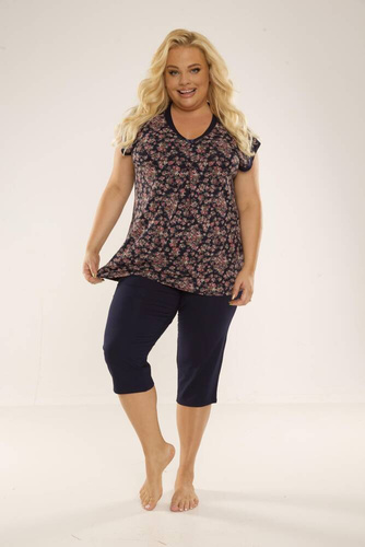 489/491 Mia Women's Plus Size Pyjamas Forex - navy blau