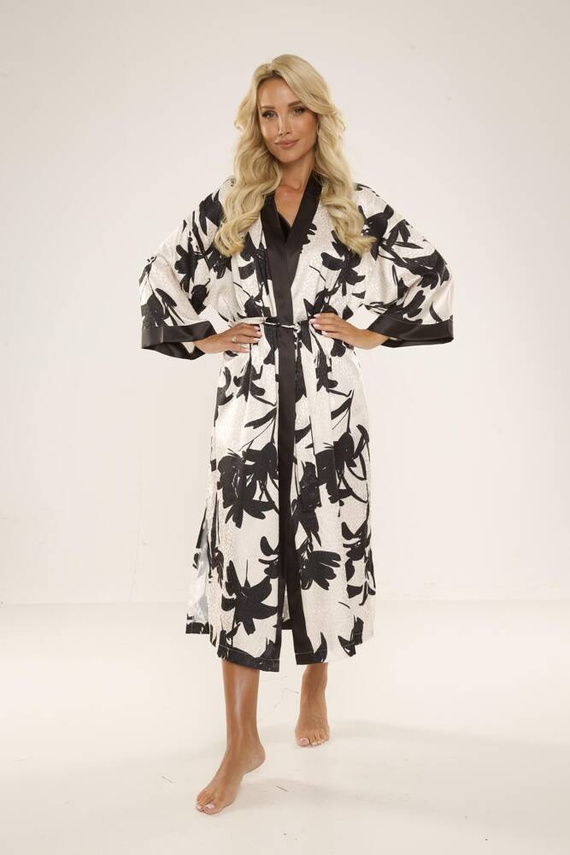 734 Brianna Damenbademantel De Lafense - schwarz