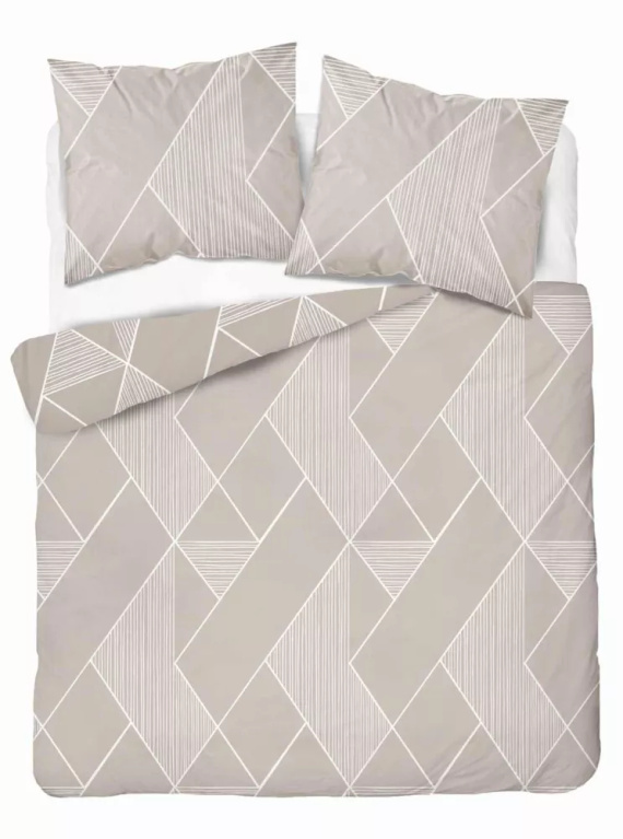 5029 A Detexpol-Geometrie-Mikrofaserbettwäsche, beige