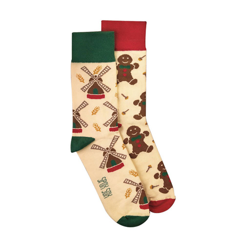 Lebkuchen für eine Windmühle Herren-/Damensocken Spox Sox – mehrfarbig