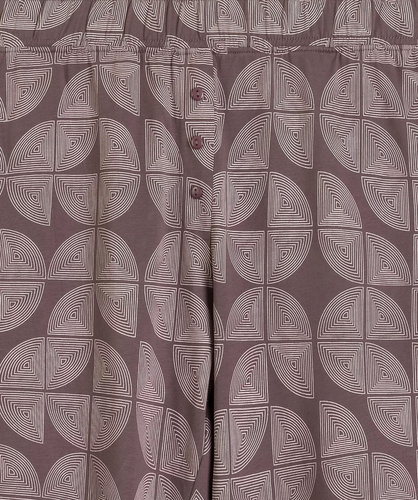 Atlantic NLP-522 Damen Schlafanzug Lang 100% Baumwolle Gemusterte Hose Braun