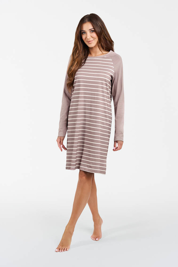 Oda Nachthemd Italian Fashion - Cappuccino Druck