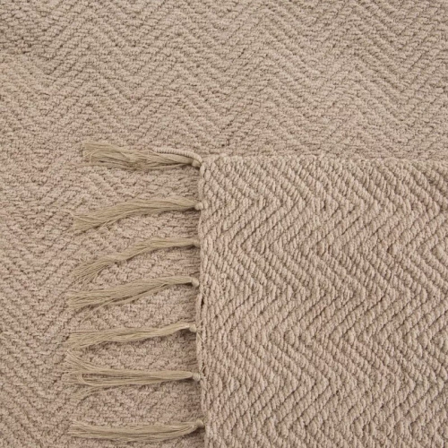 Milo Decke Tagesdecke mit Fransen Eurocurtains beige