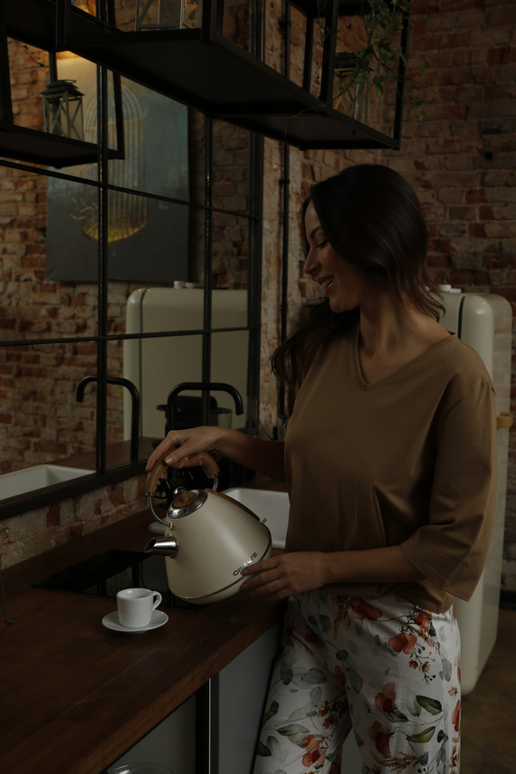 86666 Marcella Pyjama-Bluse Möwenbeige