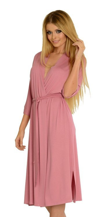 942 Visa Langer Bademantel De Lafense - schmutzig rosa