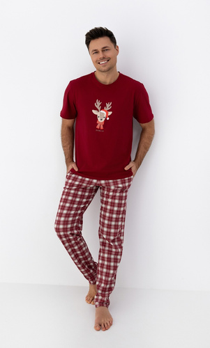 Jack Pajamas Sensis – Herrenpyjama aus Baumwolle mit kariertem T-Shirt und Hose