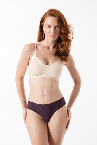 Höschen Dark Plum Simple Brasil Julimex Dark Plum – glatte Mikrofaser, ultradünne Kanten