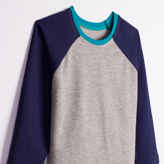 228141 Nicol FARMA Jungen Raglan-Shirt marine meliert Baumwolle