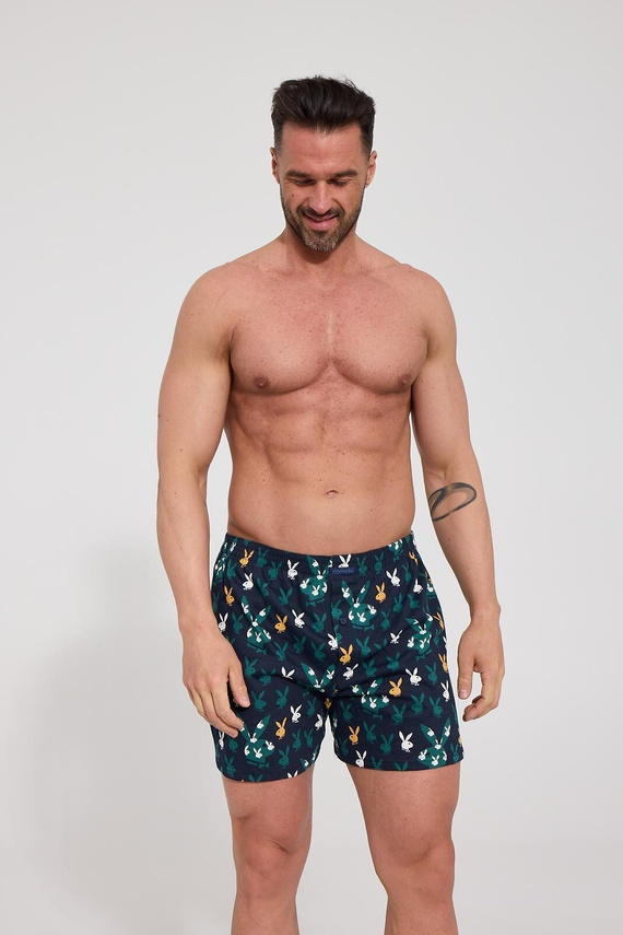 Herrenboxershorts 001/199, 011/199 Cornette Classic Playboy locker, marineblau, 100% Baumwolle