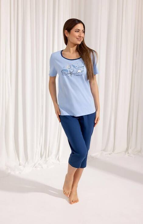 688 Regina Damenpyjama – Blau