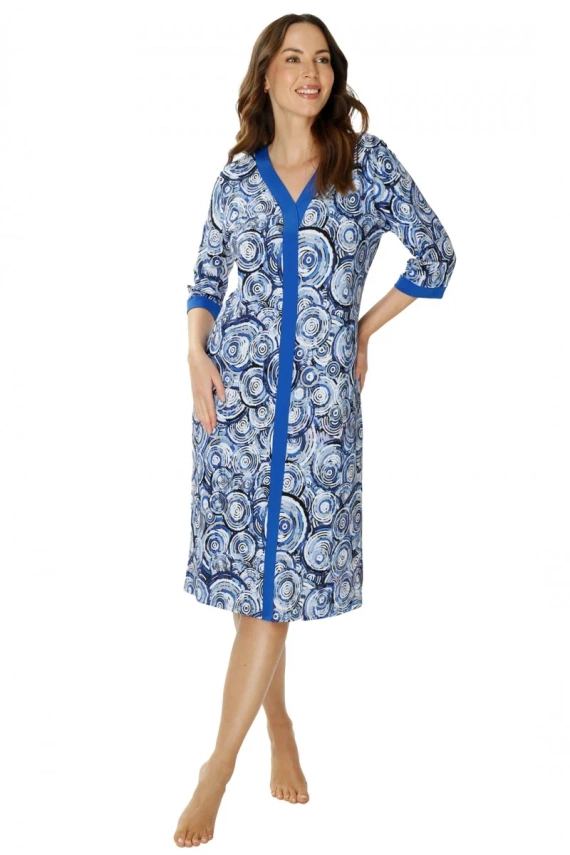 86671 Irene Seagull Nachthemd, blau bedruckt