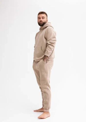 DK-K-B14 Dkaren Herren-Trainingsanzug-Set – Cappuccino