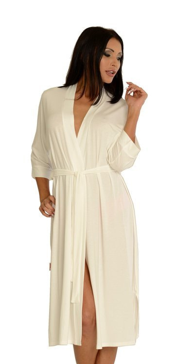 942 Visa Langer Morgenmantel De Lafense - ecru