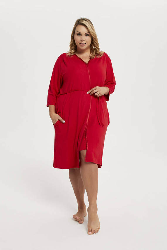 Song Damen 3/4 Ärmel Bademantel Italian Fashion - rot