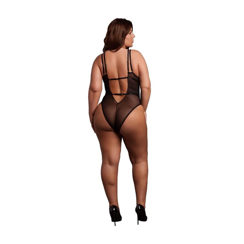 Body AMR006 Amour Le Désir Spitzenbody Plus Size XL-4XL Schwarz