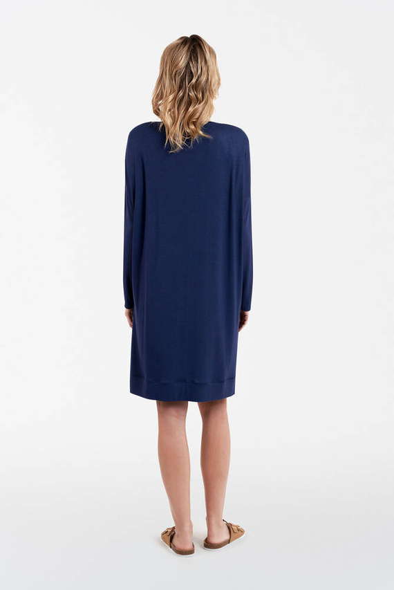 Akord Damen Langarm-Tunika Italian Fashion - marineblau