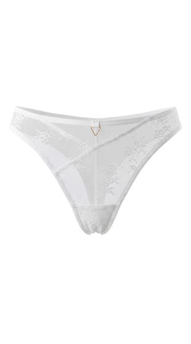 Stringtanga Unikat Adeli Weiß Bestickter Tüll Elegante Damen Premium