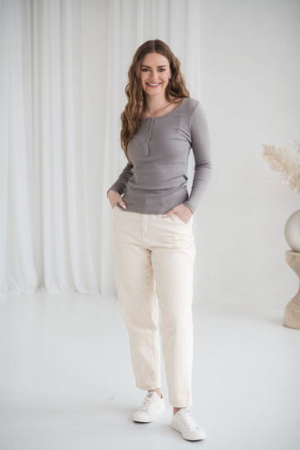 Tummy Milk&Love Umstands- und Stillshirt aus Viskose gray