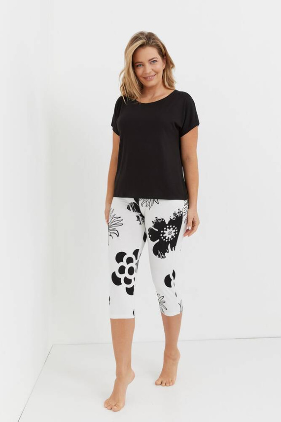 743 Elle Forex Damen Pyjamas - schwarz-ecru