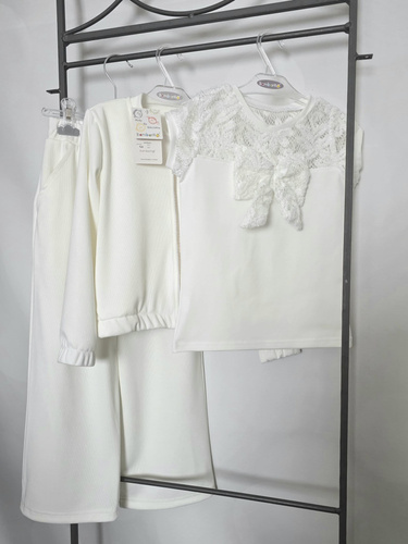 Mädchenbluse Eliza Bambarillo Spitze Schleife elegant