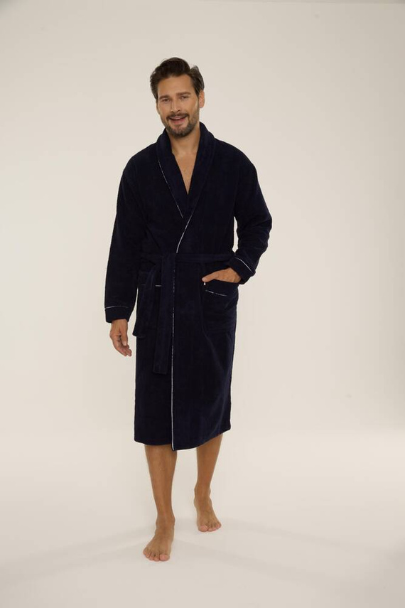 735 Manuele Herren Bademantel De Lafense - marineblau