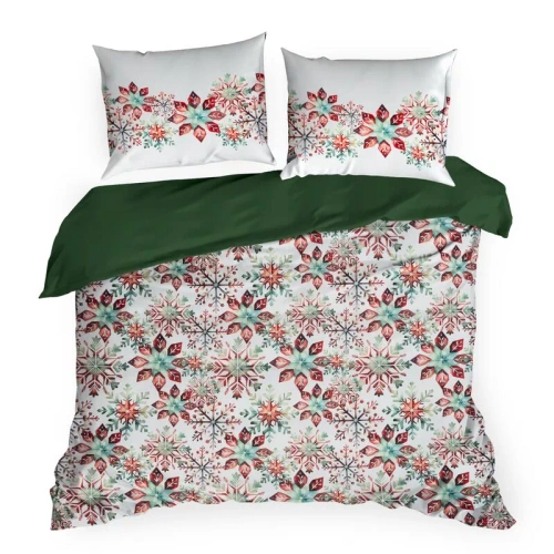 Weihnachtsbettwäsche Elsa Eurofirany beige 100% Baumwolle mit Reißverschluss