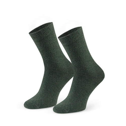 Art.185 Steven 001 grüne Socken – Damen-Wintersocken aus Wolle, glatt