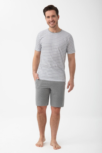 Herrenpyjama Luna 1600 aus 100% Baumwolle mit kurzem Arm Komfort