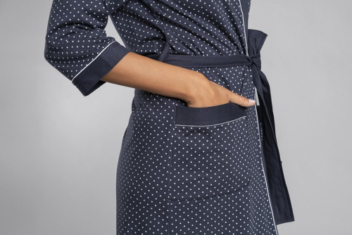 Damenbademantel Montana Italian Fashion - navy blau 