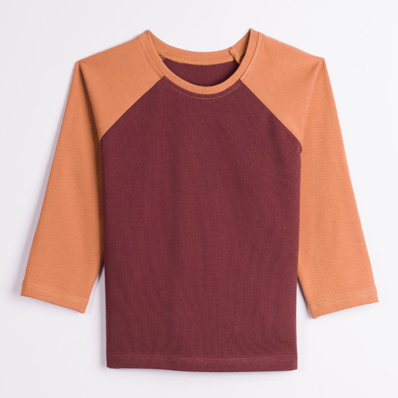 228143 Nicol FARMA Jungen-Raglanshirt aus Baumwolle, dunkelbraun