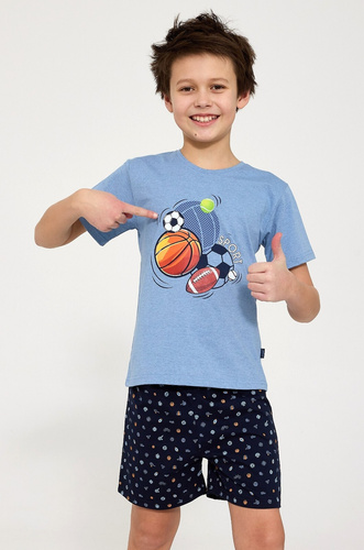 Jungen Baumwollpyjama Cornette Young Boy 790/126 Sport blau