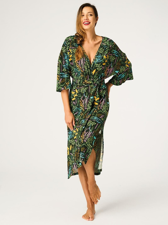 Key LGL 574 Grün – Damenbademantel aus 95% Viskose