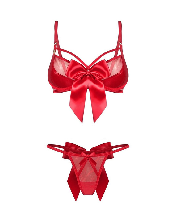 Obsessive Gifty Red 2-teiliger roter Bügel-BH mit String