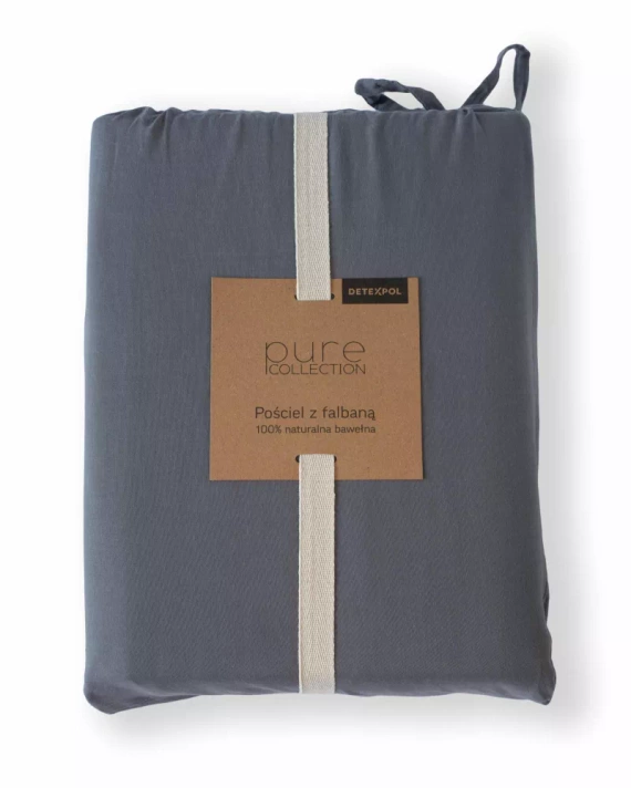 Pure 23 Einfarbige Baumwollbettwäsche Detexpol Graphit