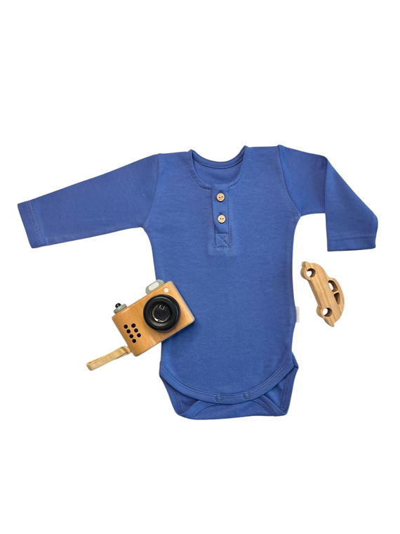 Marineblauer Polo-Body mit langen Ärmeln Mamatti BP014 – elegante Kleidung für einen Jungen