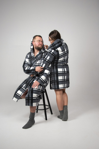 Herrenbademantel De Lafense 034 mit Kapuze – Weich, Warm & Bequem für Zuhause