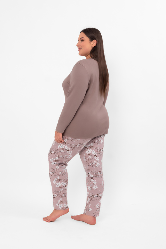 Damen Schlafanzug Kimuri - lange Ärmel, lange Hose, Baumwolle Italian Fashion  