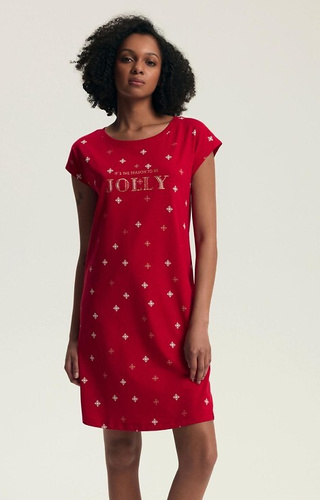 43720 Dotie Henderson Damen-Weihnachtsnachthemd – Baumwolle, kurze Ärmel