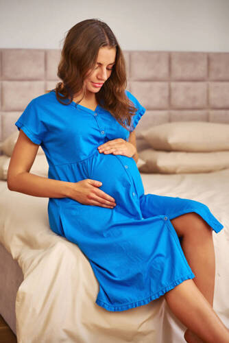 9600 Doctor Nap Still-Nachthemd – Ozeanblau