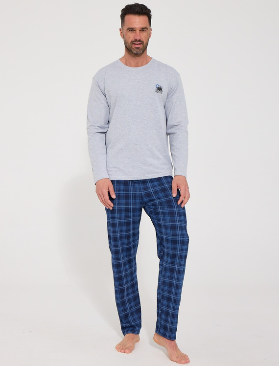 Herren-Pyjama Cornette 124/339 Grizzly Grau Baumwolle Lange Hose