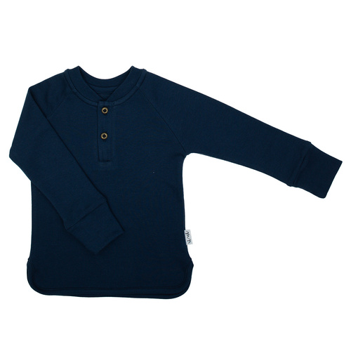 219139 Willy Nicol Babybluse, Marineblau, gestreift, Baumwolle, Knöpfe, lange Ärmel