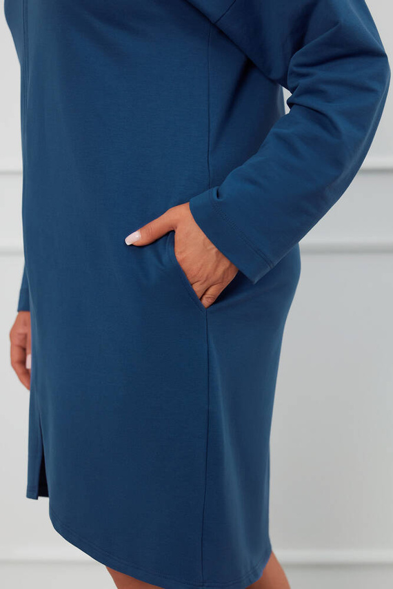 Grafi Damen Morgenmantel mit Reißverschluss Italian Fashion - denim 