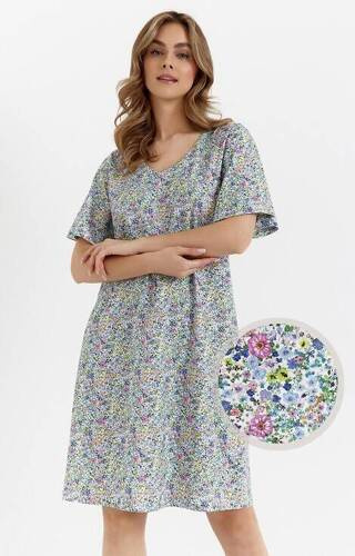 463 Cana Nachthemd – blaue Blumen