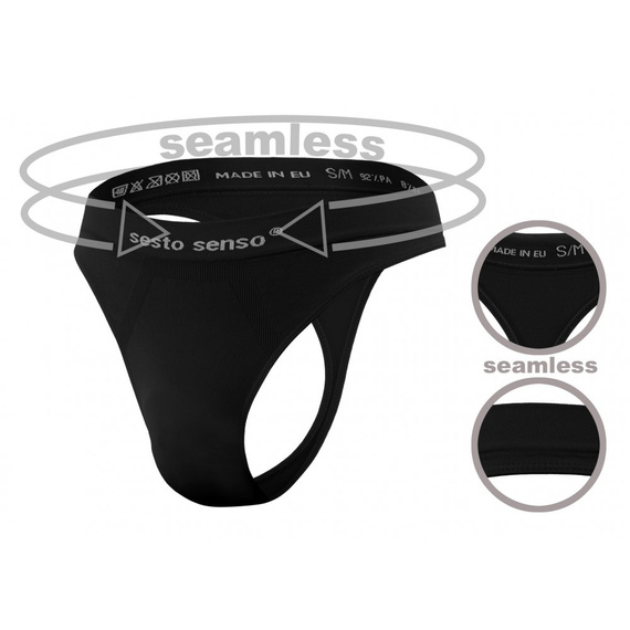 CL13 Nahtloser Herren-Tanga Sesto Senso schwarz