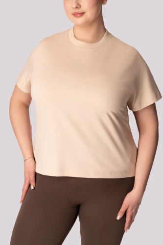 Boxy Base Damen T-Shirt Mona beige