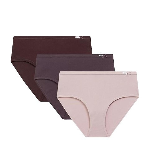 3CLP-004 Atlantic lila-rosa-braun – Klassische Damen-Slips im 3er-Pack aus Baumwolle