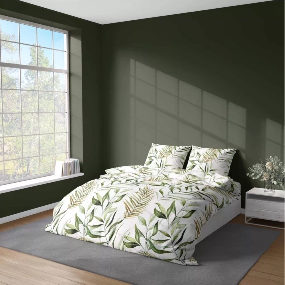 5030 A Mikrofaser-Bettwäsche Detexpol Blätter pudergrün